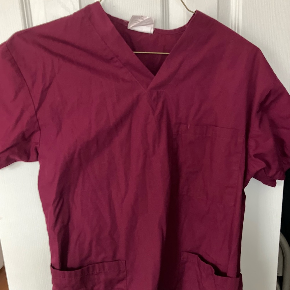 All Hearts Burgundy Scrub Top
